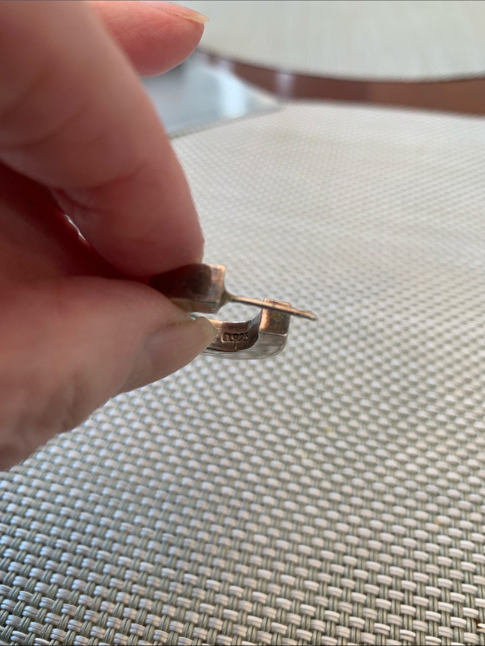 Sterling Silver Thick Hoop Earrings - Picture 7 of 7